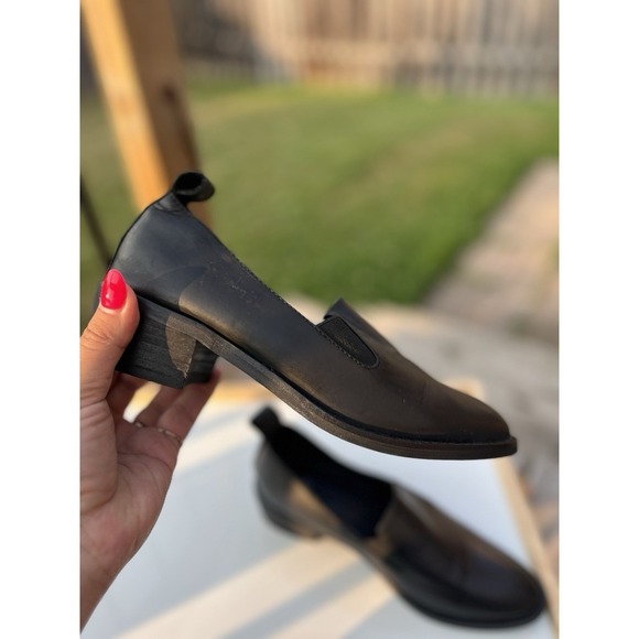 Shellys London Black Leather Flats Women's Size US7.5, EU38 - Picture 3 of 16